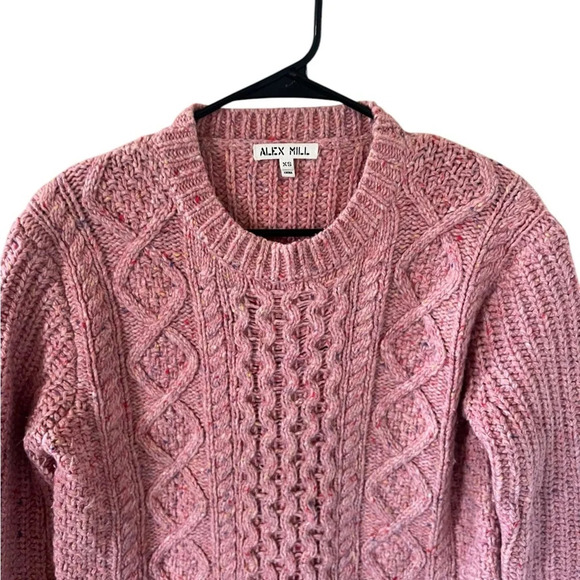 Alex Mill Side Button Aran Cable Knit Merino Wool Sweater - Picture 9 of 9